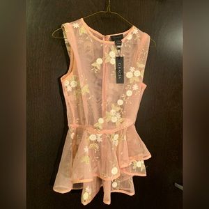 Brand NWT Gracia Mesh Blouse Size Medium